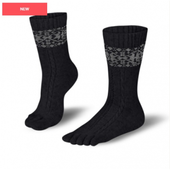 Obrázok pre KNITIDO ponožky Merino Cashmire Snowflakes black/gray 